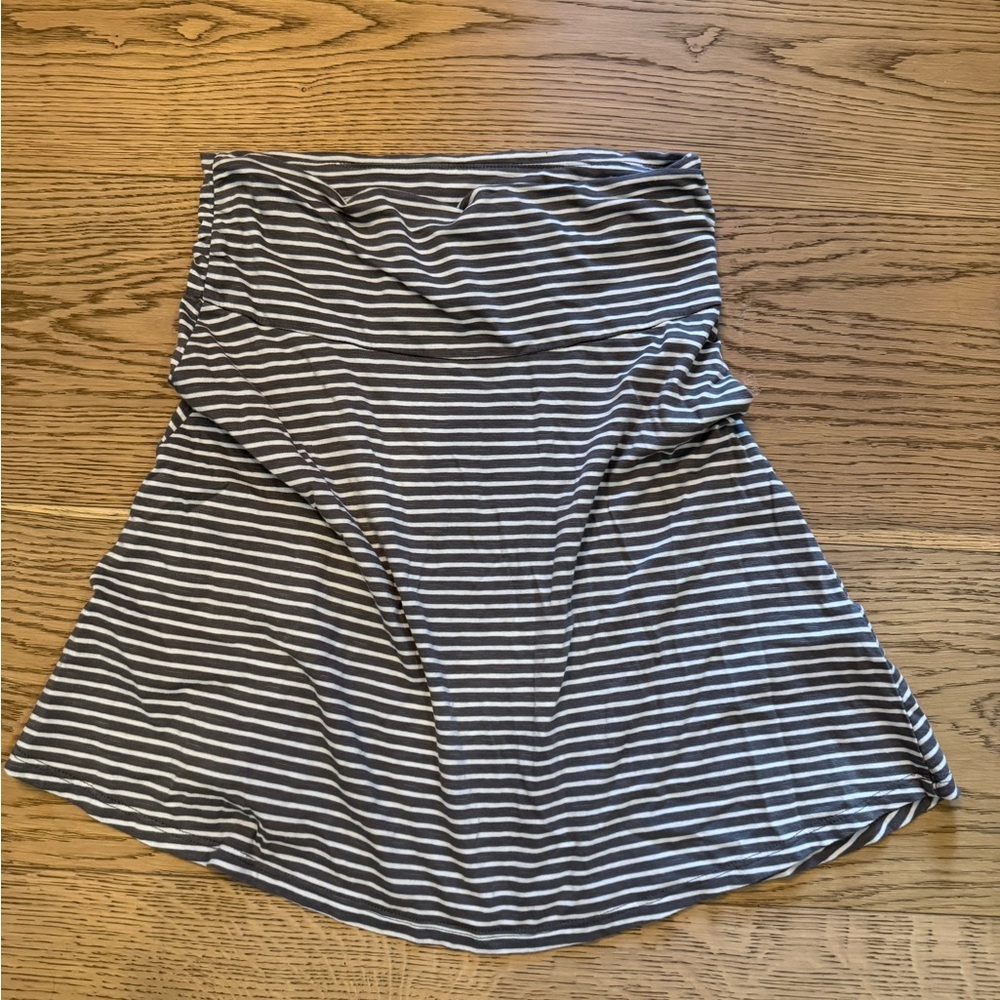 Toad&Co Black and White Striped A-Line Skirt